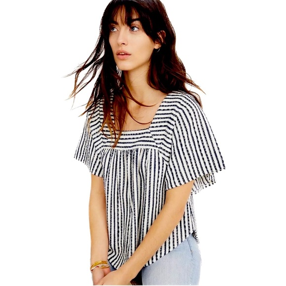 Madewell Tops - Madewell Texture & Thread Butterfly Top in Isley Stripe women’s size small